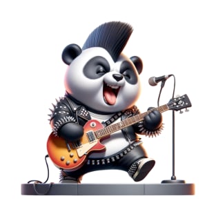 Punk Rock Panda - Electric Riffs - Hardcore Panda Musician Tee T-Shirt