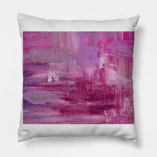 Abstract Oil Painting 3c2 Wine Fuchsia Lilac Pillow
