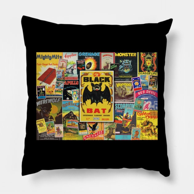 VINTAGE FIRECRACKER ALBUM Pillow by kakeanbacot