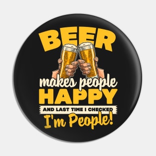Beer Makes People Happy Pin