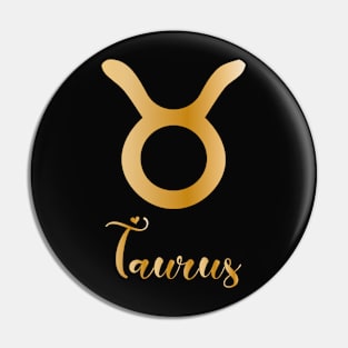 Taurus Zodiac Sign golden Pin