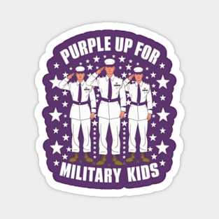 Purple Up for military kids white colors Magnet