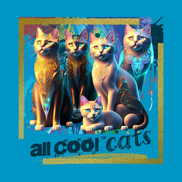 All Cool Cats (5 ornate statue cats) by PersianFMts