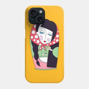 Matryoshka doll (black) Phone Case