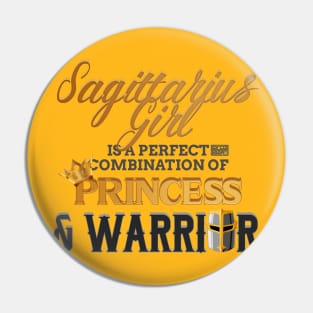 SAGITTARIUS Girl Princess Warrior Horoscope Birthday Pin