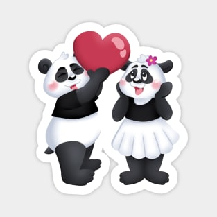 Cute Panda Couple Happy Valentine's Day Magnet