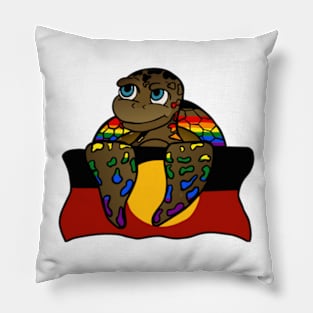 Pride Turtle - Aboriginal POC Pride Flag Pillow