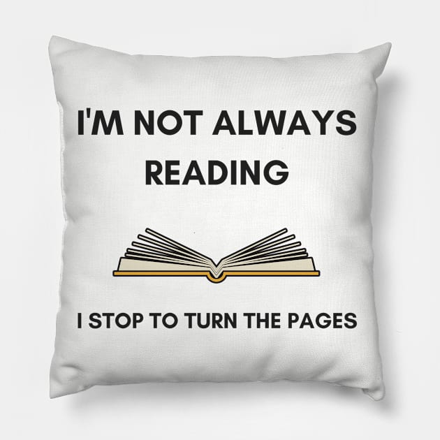 Funny Book Lover Reading Design for Bookworms Pillow by Hopscotch Shop Gifts