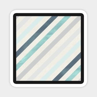 Diagonal Stripes in Blue and Silver Magnet