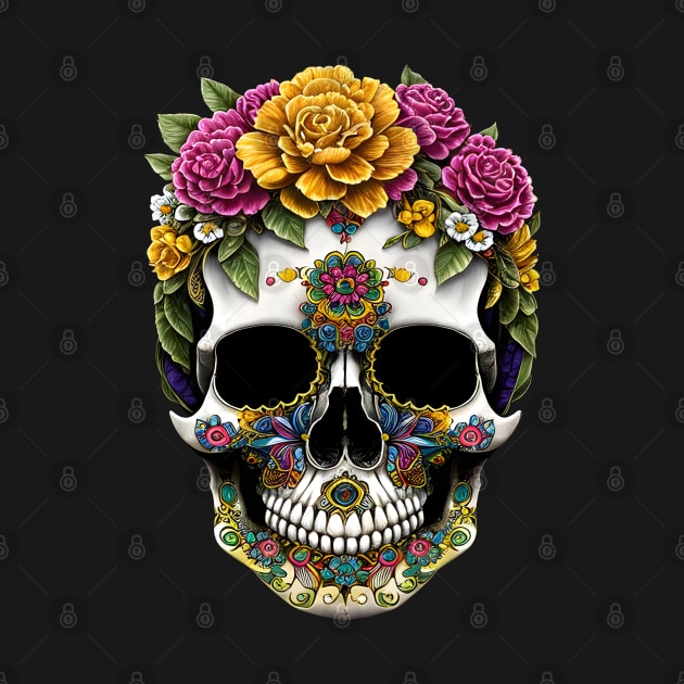 Sugar Skulls and Flowers by IrinaGuArt