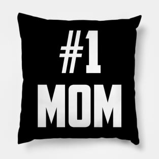 #1 Mom Number One White Pillow