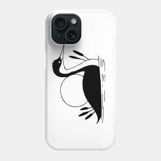 Western Grebe Inked Silhouette Phone Case