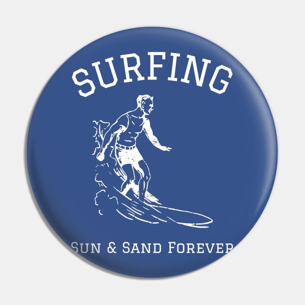 Surfing Sun and Sand Forever Vintage Pin by letnothingstopyou