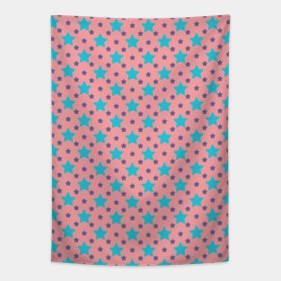 Adan | Pink and Blue Stars Pattern Tapestry
