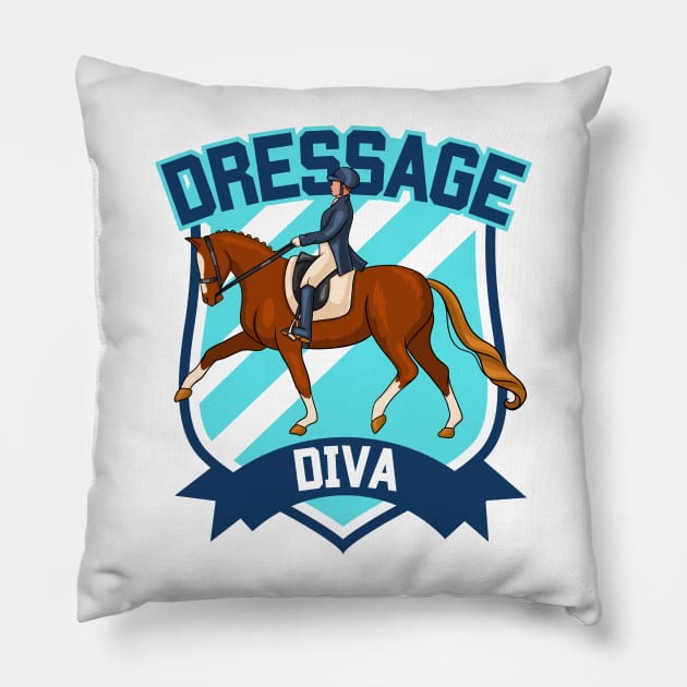 Dressage Diva Teal and Orange Pillow by Heart Horse