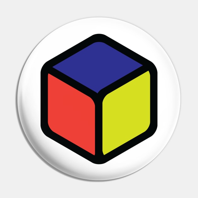 Cube Muted Tones Pin by DankSpaghetti