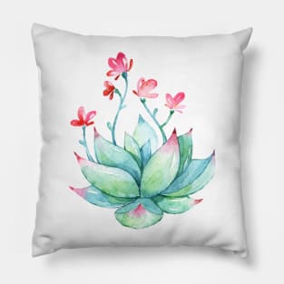 Watercolor Succulent sticker Pillow