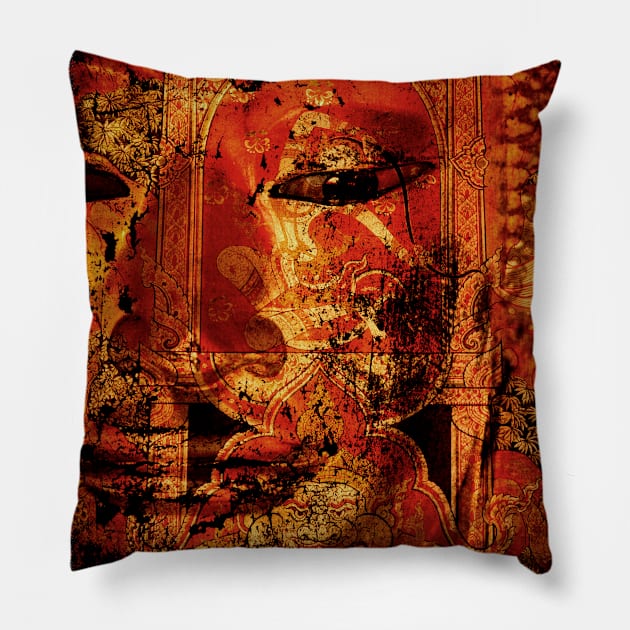 The Lord Buddha - Abstract Illustration Of The Face Of The Lord Pillow by VintCam