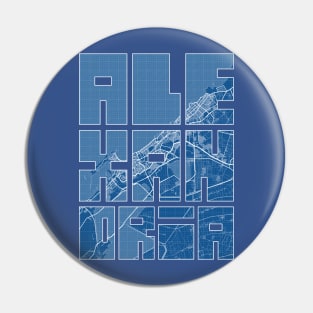 Alexandria, Egypt City Map Typography - Blueprint Pin