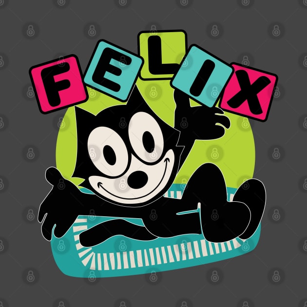 Felix Cat Comics Retro Future Atomic Age TV in Joyful Design by VogueTime