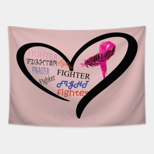 Breast Cancer, Pink Ribbon, Fighter Tapestry