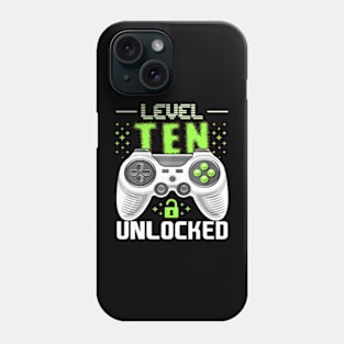 Level 10 Unlocked Video Gamer 10th Birthday Phone Case