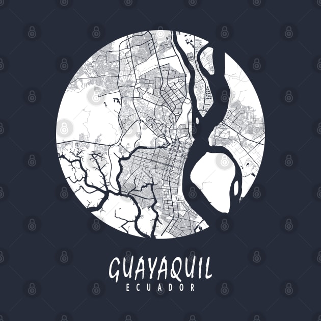 Guayaquil, Ecuador City Map - Full Moon by deMAP Studio
