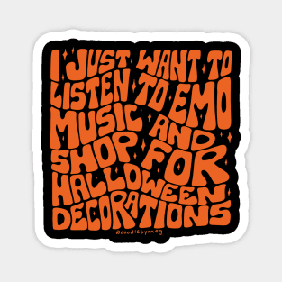 Emo Music and Halloween Decorations Magnet