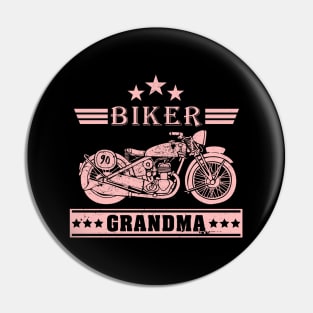 Biker Grandma Pink with Stars Pin