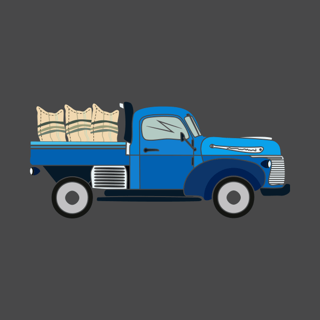 blue farm truck by bloomroge