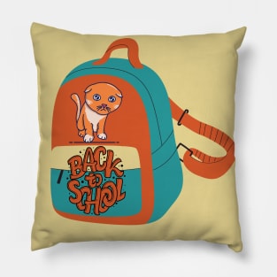 Cat back to school Pillow