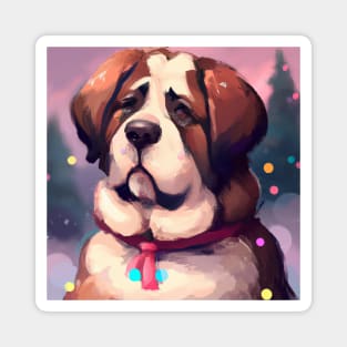 Cute St. Bernard Drawing Magnet