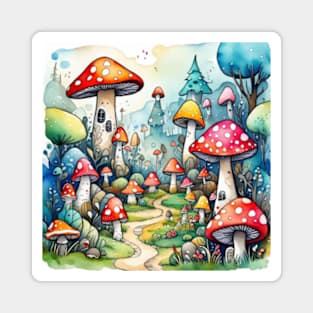 Cute mushrooms pattern gift ideas cute mushroom gifts Magnet