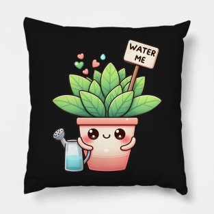 Water me - plant vase Pillow