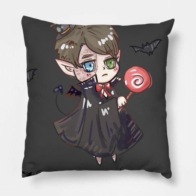 Mornings Suck Vampire Fangs Pillow by houssem