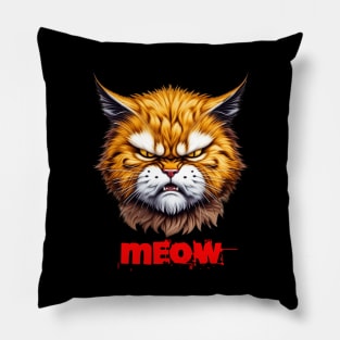 This cat is PISSED! Pillow