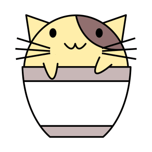 Cat in coffee cup yellow and brown T-Shirt