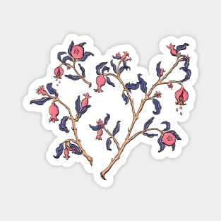 Victorian era design with pomegranate branches Magnet