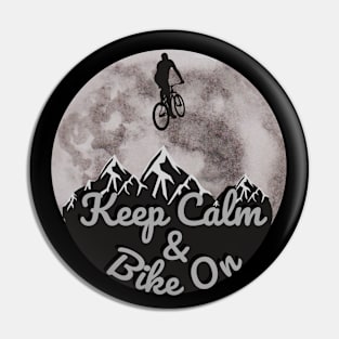 Keep Calm & Bike on.Retro bicycle Pin