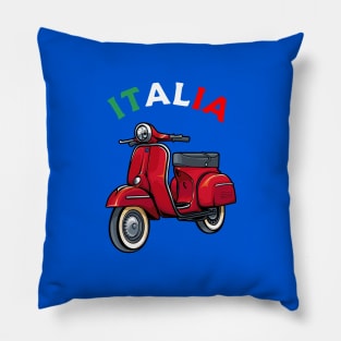 Italy Classic Vespa Scooter Moped Bike Retro Love Vintage Pillow