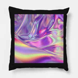 holographic turquoise violet swirls Pillow