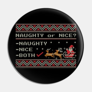 Both Checked - Ugly Christmas Sweater design Pin