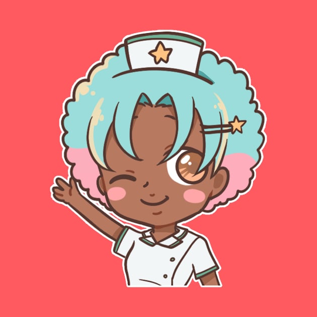 Hi! Nurse Seiza Anime Character T-Shirt by zim9