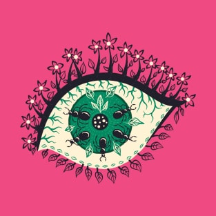 Psychedelic Eye With Leaves And Bugs T-Shirt