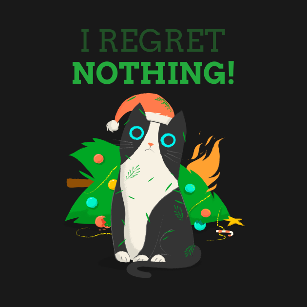 Disover Christmas Cat , I Regret Nothing - Christmas Cat - T-Shirt