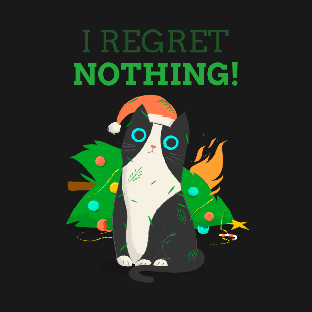 Discover Christmas Cat , I Regret Nothing - Christmas Cat - T-Shirt