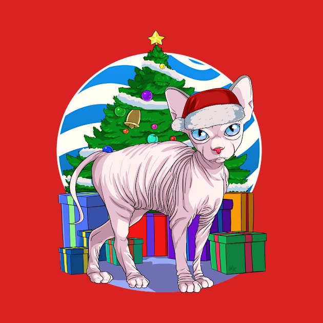 Sphynx Cat Santa Christmas Gift by Noseking