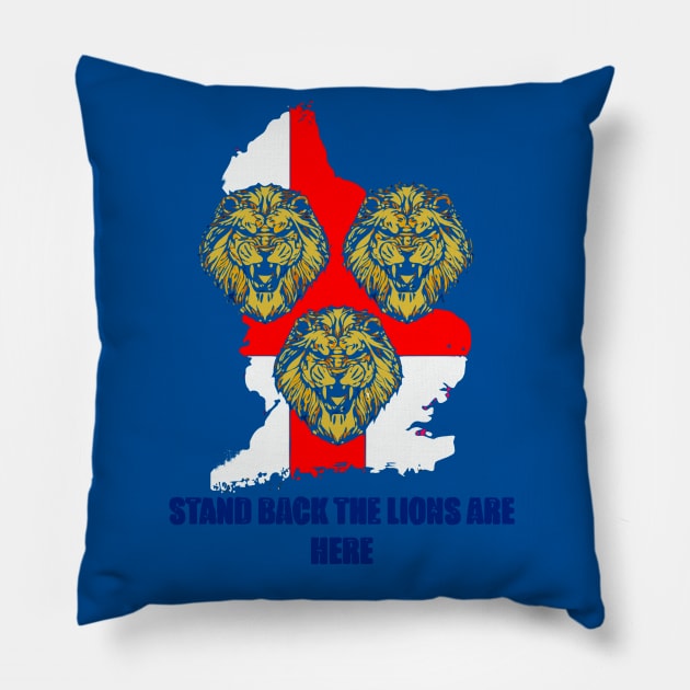 England Euro 2021 Lions, Stand back P1 Pillow by FasBytes