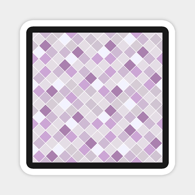 Lilac Purple Check Pattern Magnet by CeeGunn