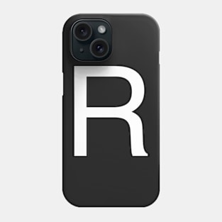 Helvetica R in white Phone Case